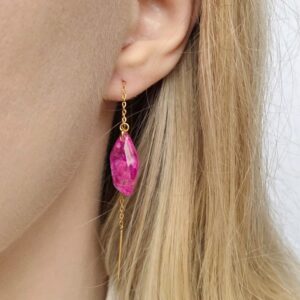 Różowe Bryłki Diamentów - kolczyki