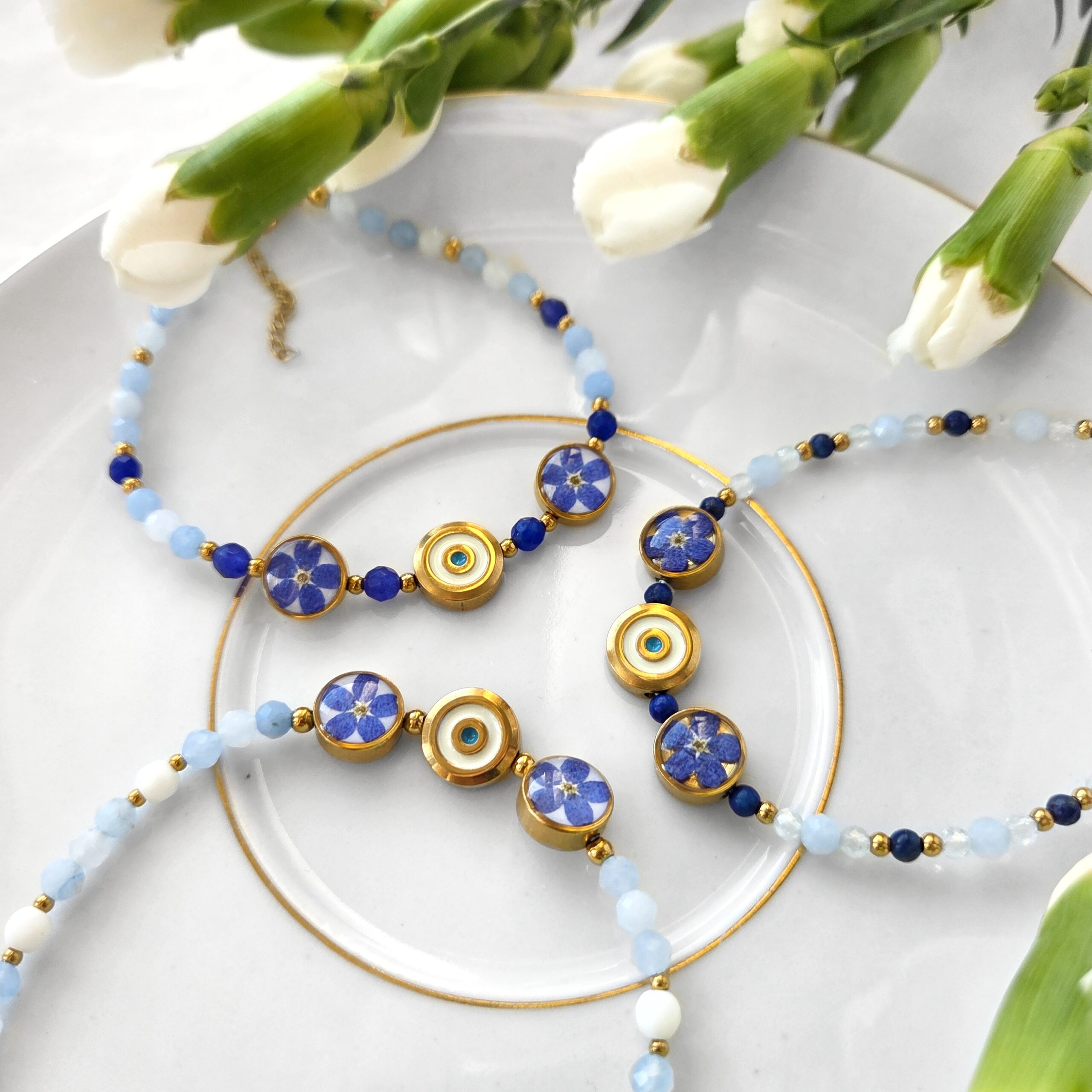 Talizman Oko Proroka z niezapominajkami