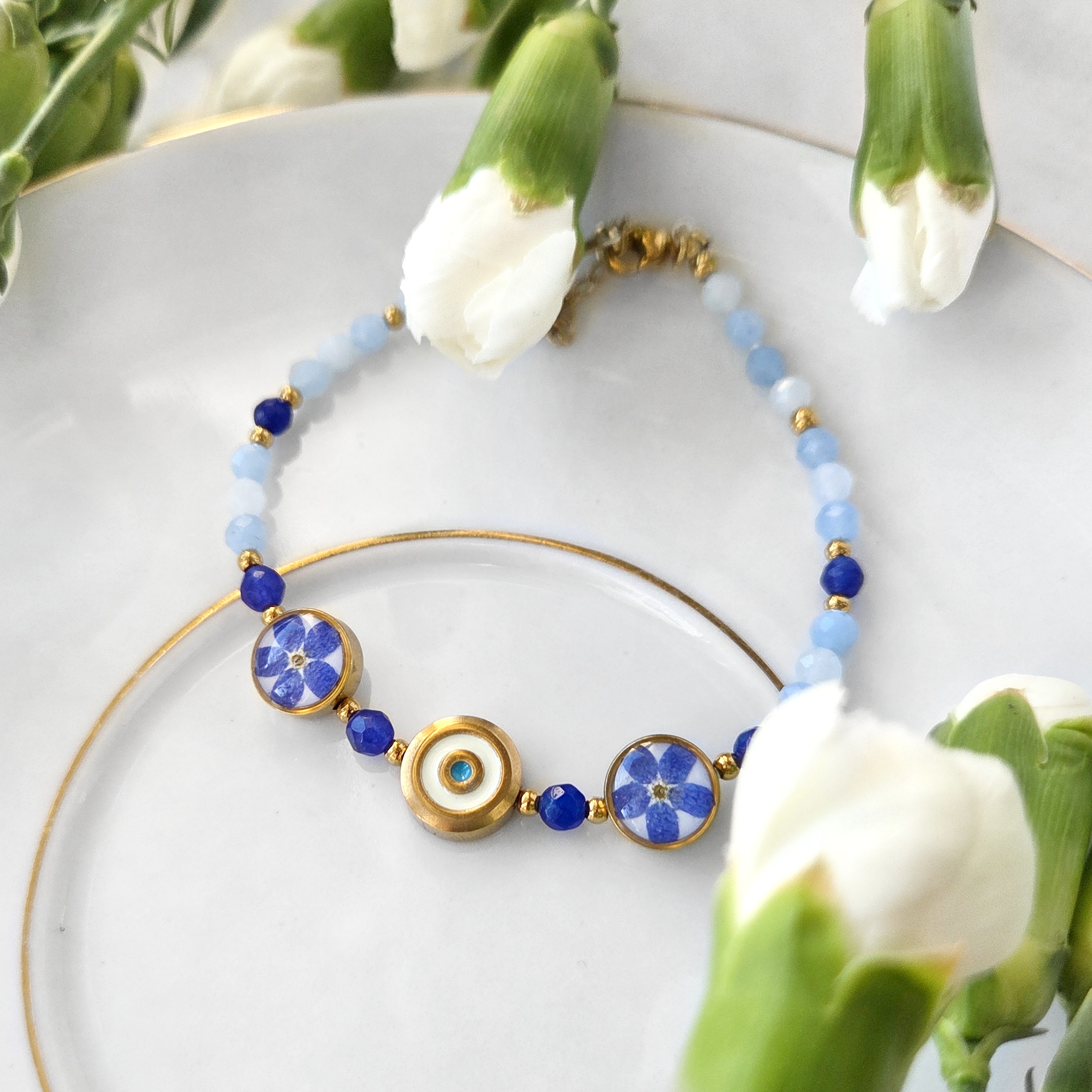 Talizman Oko Proroka z niezapominajkami - obrazek 3